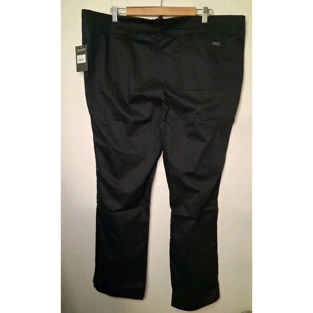 Dickies Black Scrub Pants Cargo Drawstring Large Straight Leg Pockets NEW (3) - Picture 2 of 7